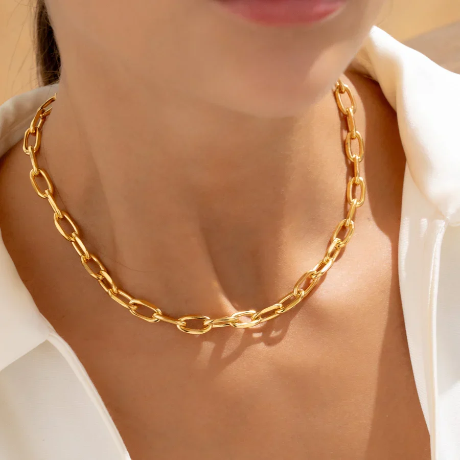 Choker Eslabones Gold + Aretes