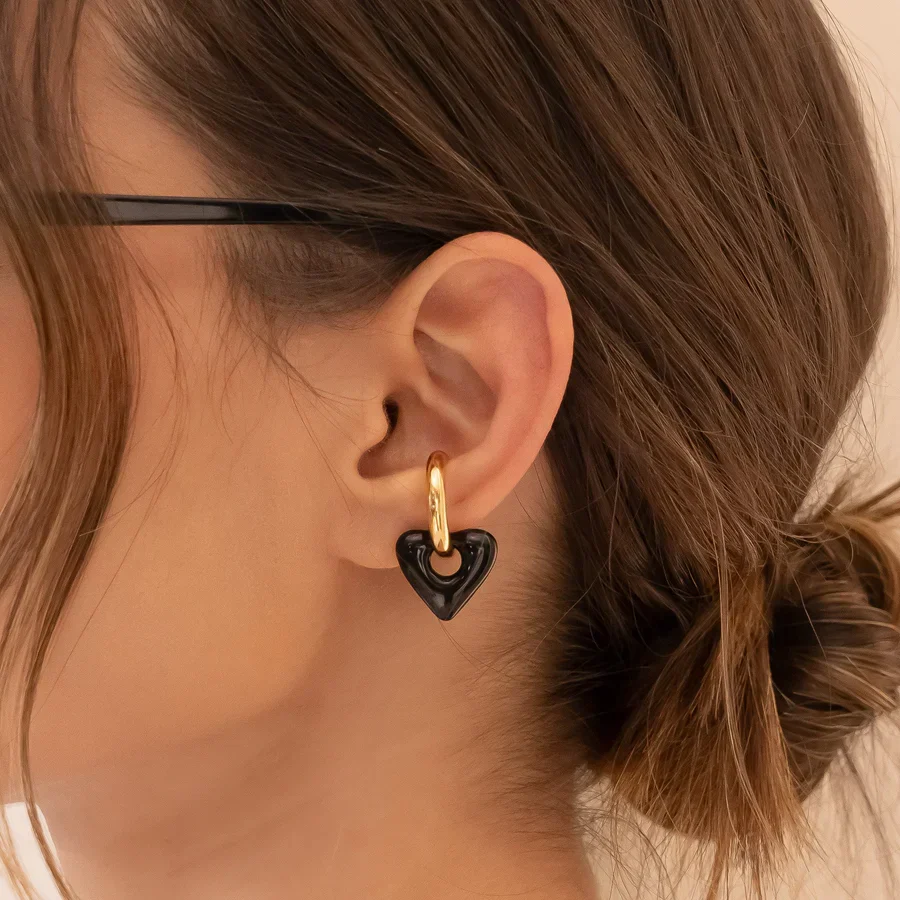 Earcuff Corazon Negro