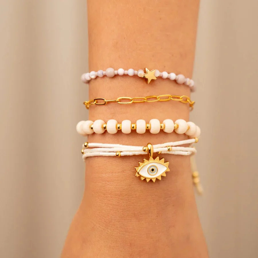 [1181] Set x4 Pulsera Intuicion Star + Aretes