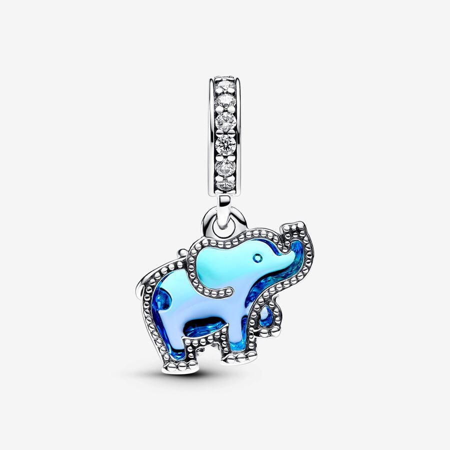 [197] Blue Murano Glass Elephant