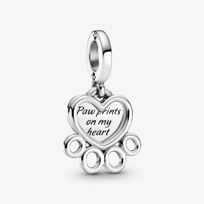 Hearts & Paw Print Dangle