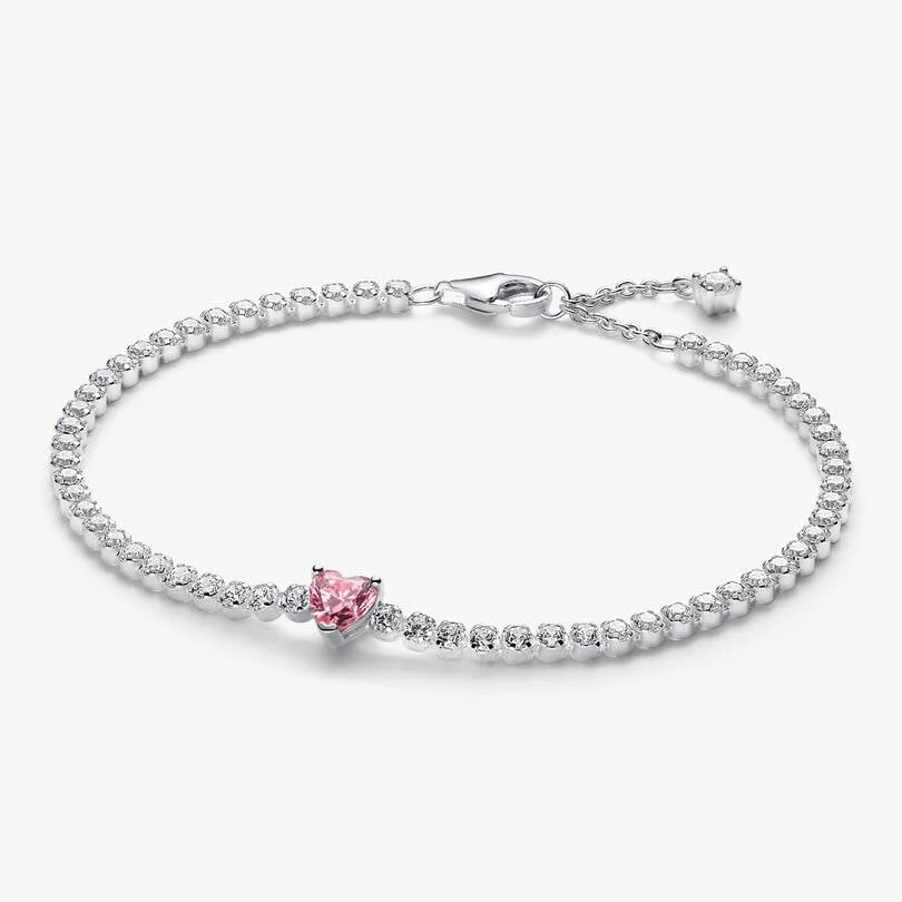 Pink Sparkling Heart Tennis 18