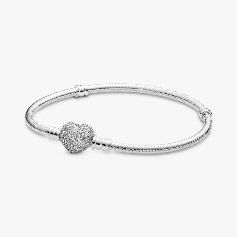 Pave Heart Bracelet 17 cm
