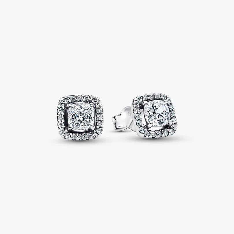 [13590] Square Halo Stud