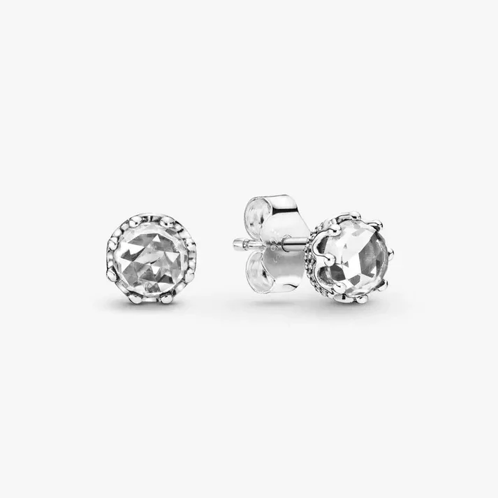 [577] Clear Sparkling Crown Stud