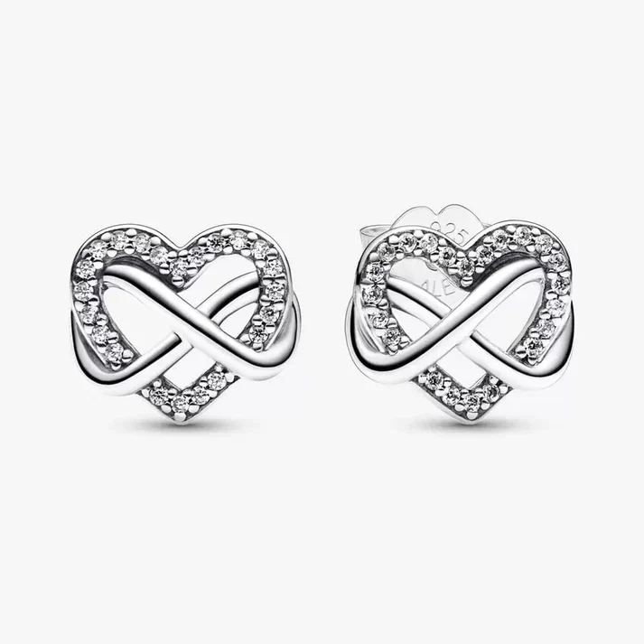 [637] Sparkling Infinity Heart Stud