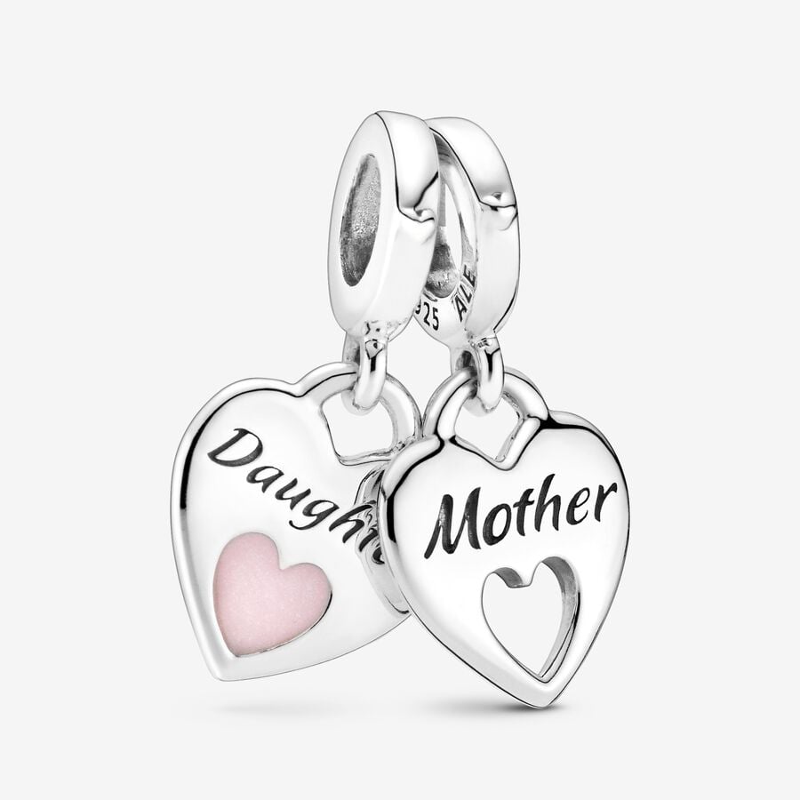 Double Heart Split Dangle
