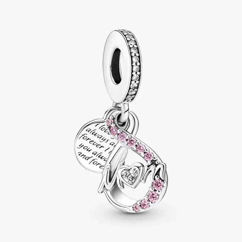 Mom Infinity Pavé Double Dangle