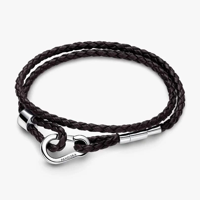 Brown Braided Double Leather