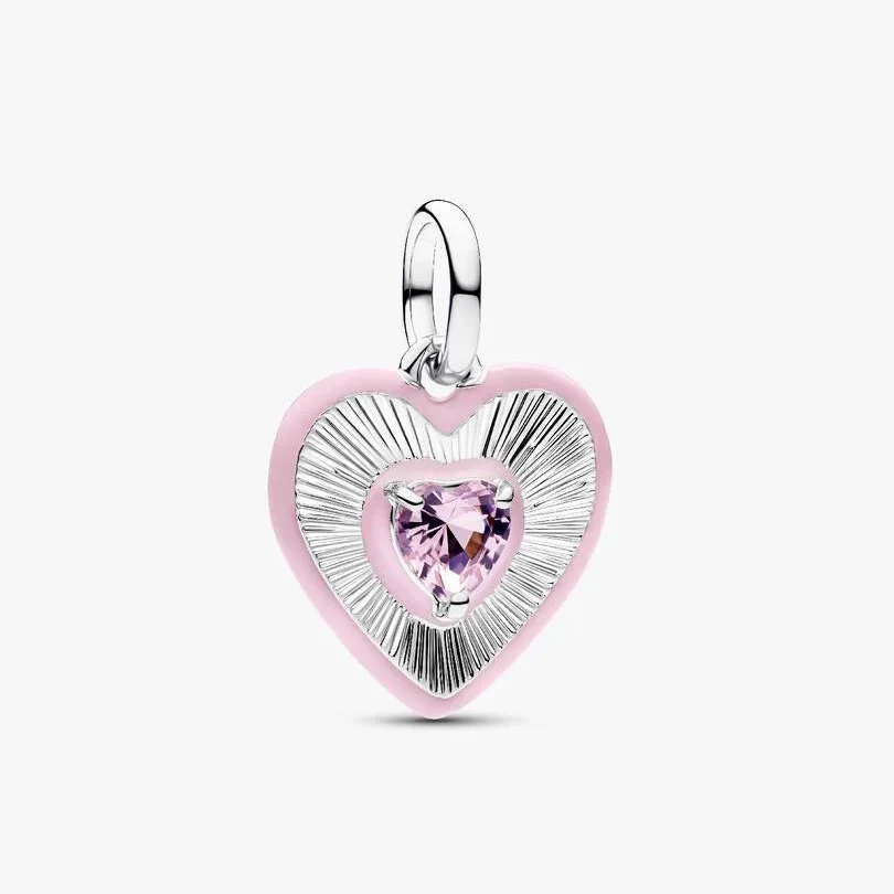 [13719] Radiating Pink Heart Medallion