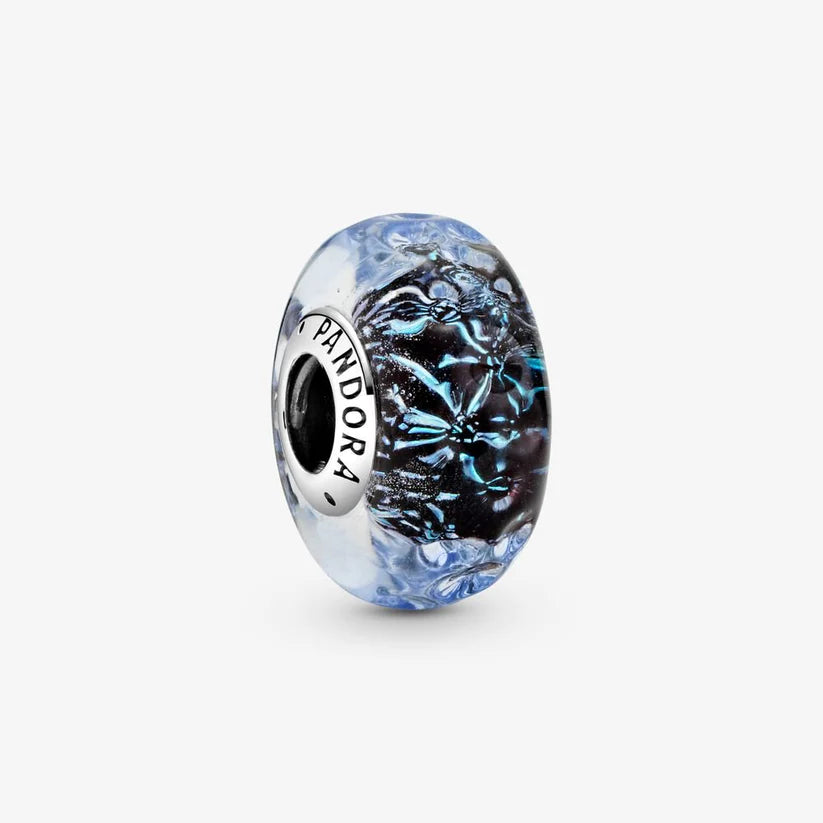 Wavy Dark Blue Murano Glass