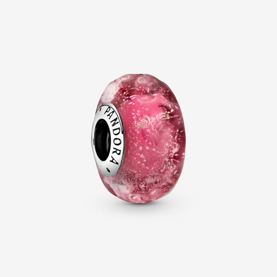 Wavy Fancy Pink Murano Glass