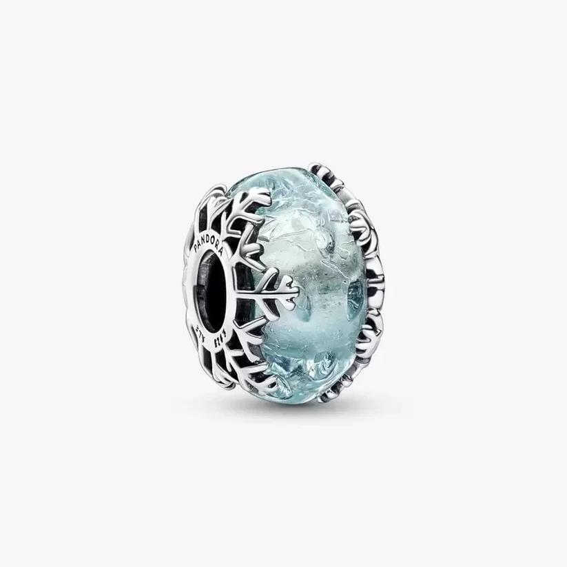 Winter Blue Snowflake Murano