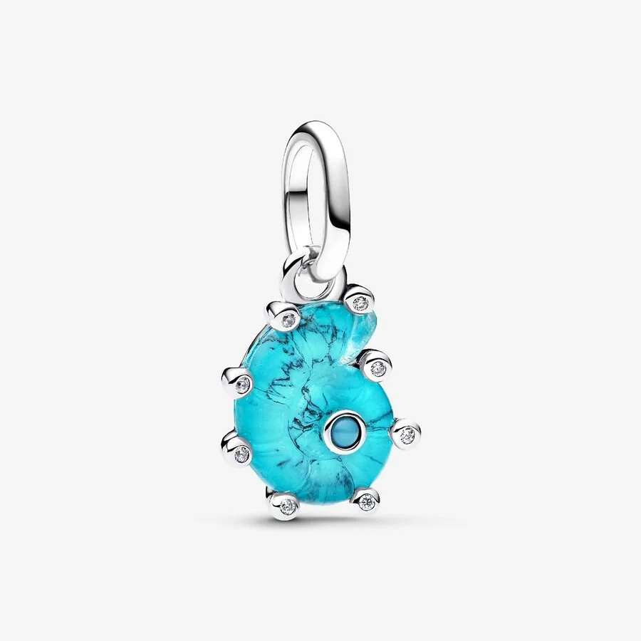 [13249] Blue Murano Glass Sea Snail