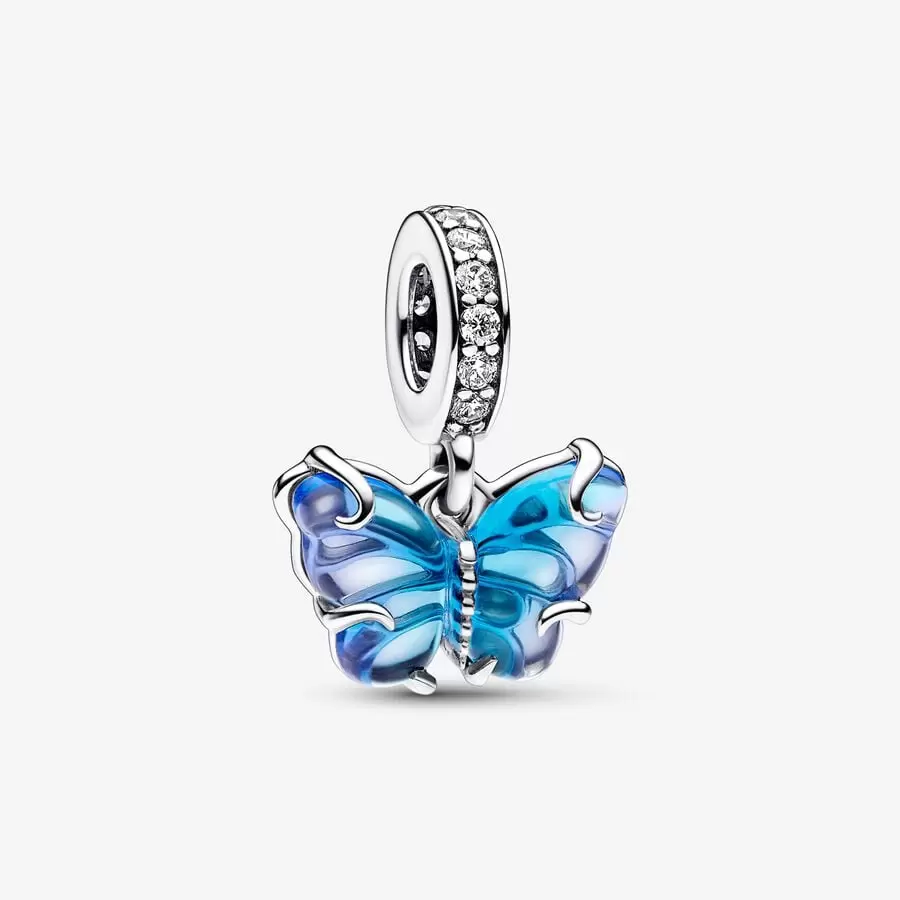 [898] Blue Murano Glass Butterfly