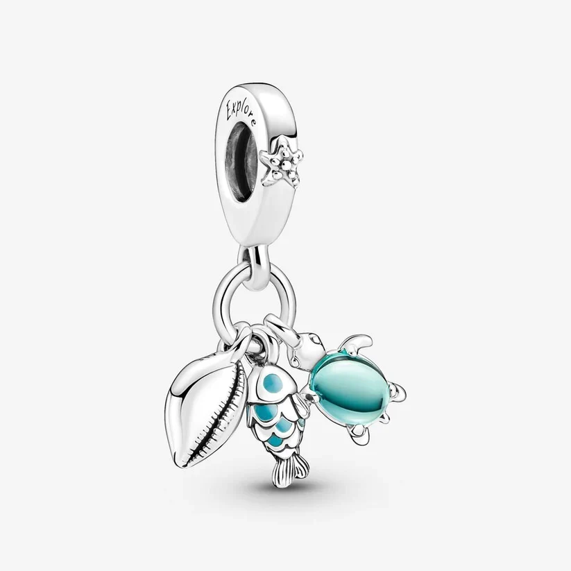[931] Fish, Sea Turtle & Conch Triple Dangle