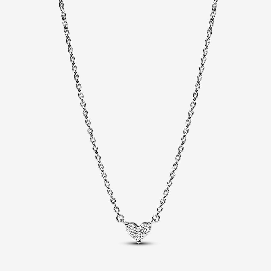 Triple Stone Heart Collier