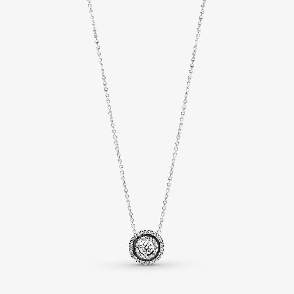 Sparkling Double Halo Collier