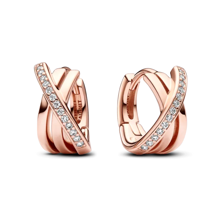 Crossover Pavé Hoop Rose