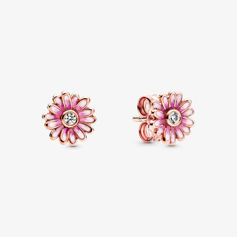 Pink Daisy Flower Stud