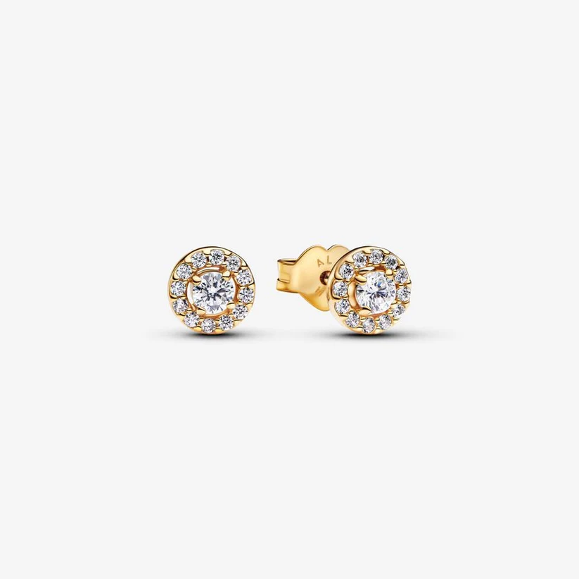 [11816] Round Pavé Halo Stud