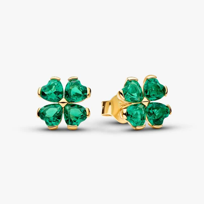 [99066] Green Lucky Clover Stud