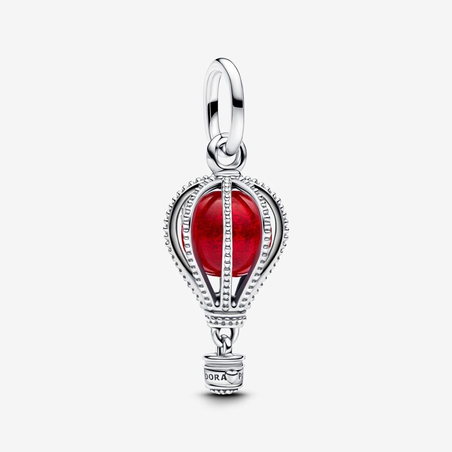 [6031] Hot Air Balloon Murano Glass Red