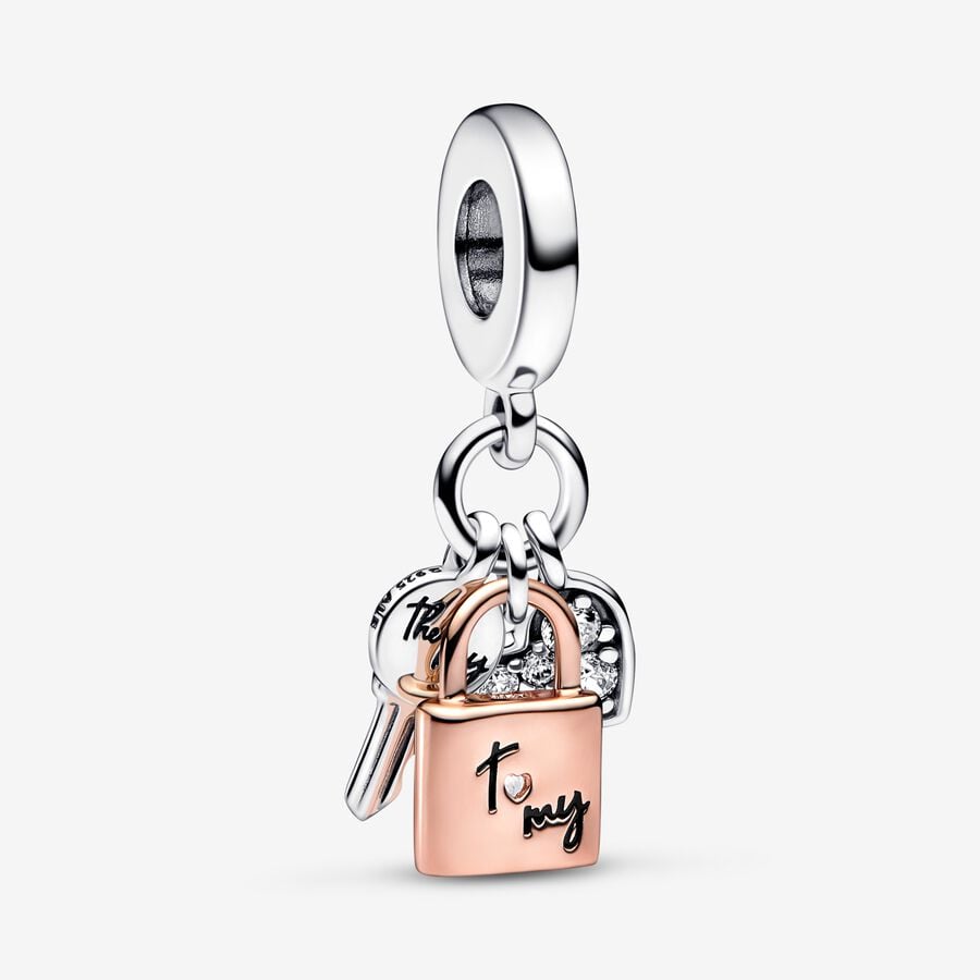 Two-tone Key, Padlock & Heart Triple