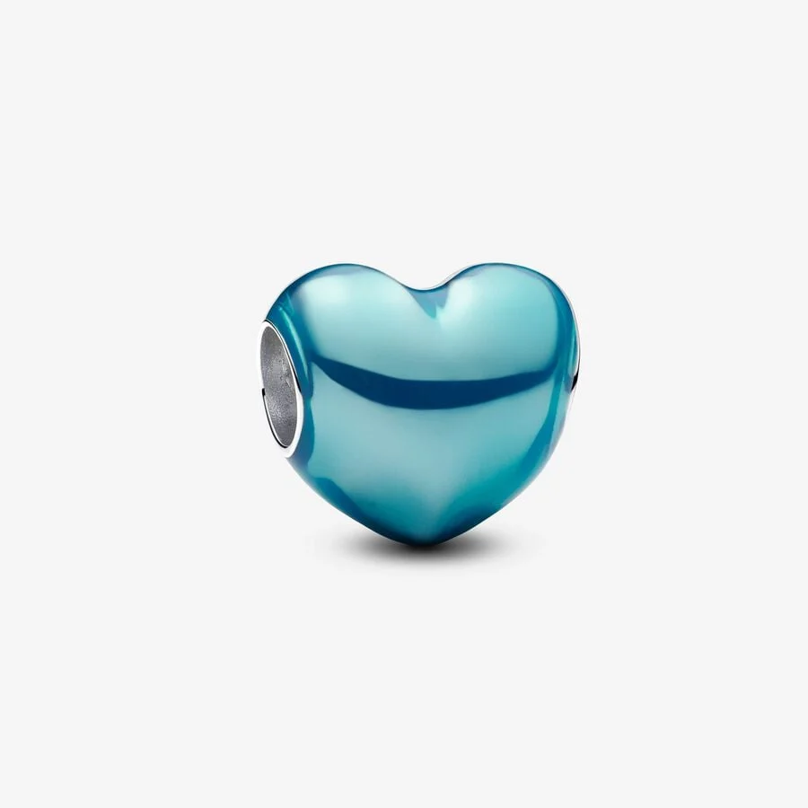 Metallic Sky Blue Heart