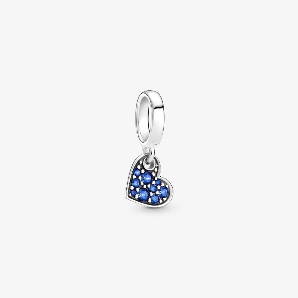 Stellar Blue Pavé Tilted Heart