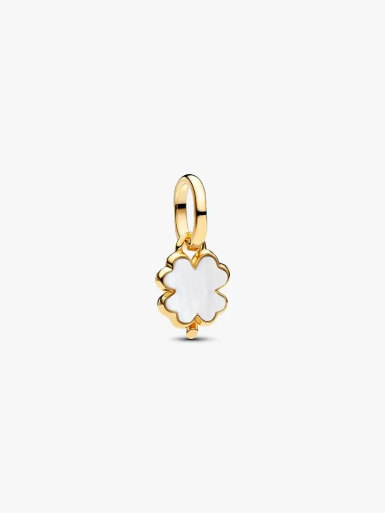 White Lucky Clover Dangle