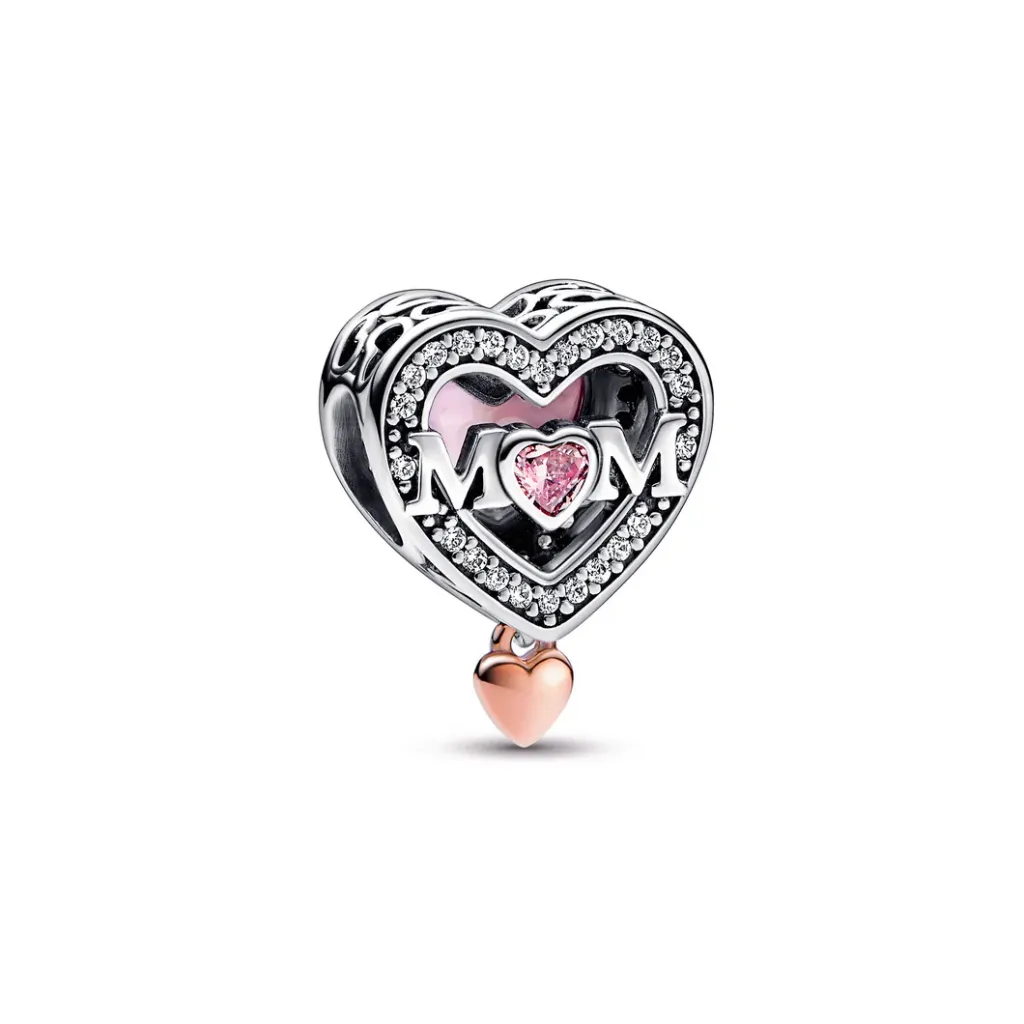 [751] Two-tone Openwork Mom & Heart