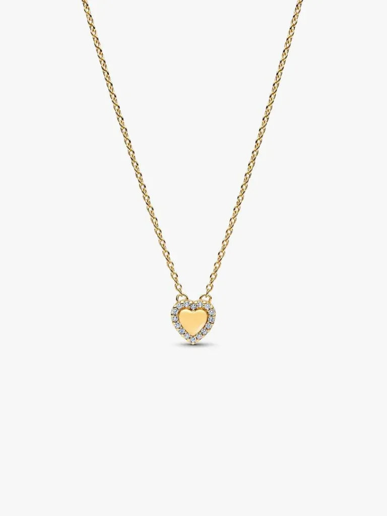 Engravable Heart Halo Collier