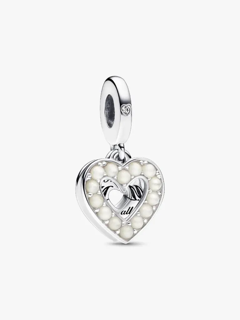 [730] Pearlescent White Heart Double