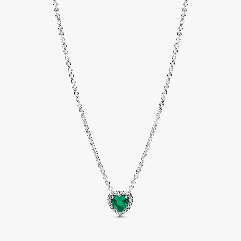 [99191] Elevated Green Heart Necklace