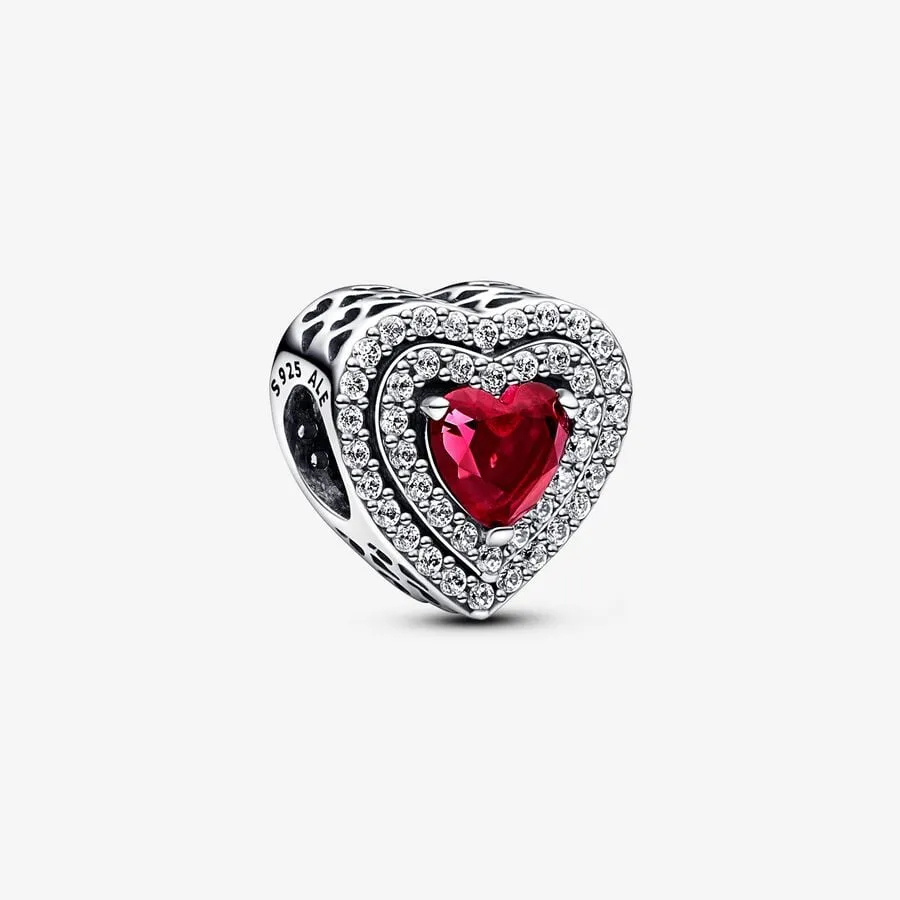 Sparkling Leveled Heart Red
