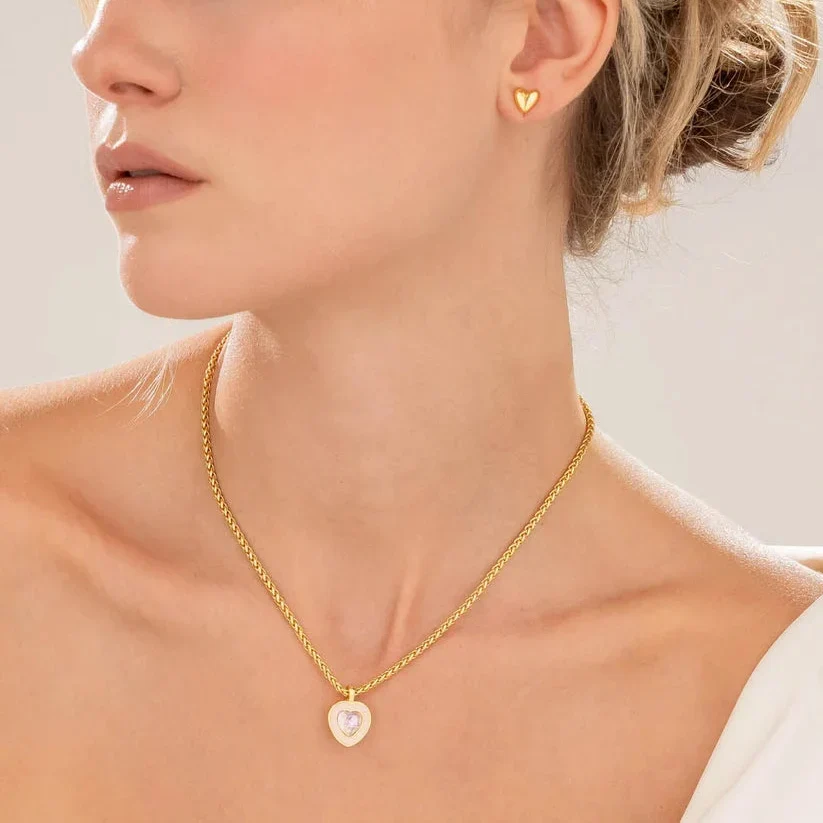 Collar Corazón Cristal Nude