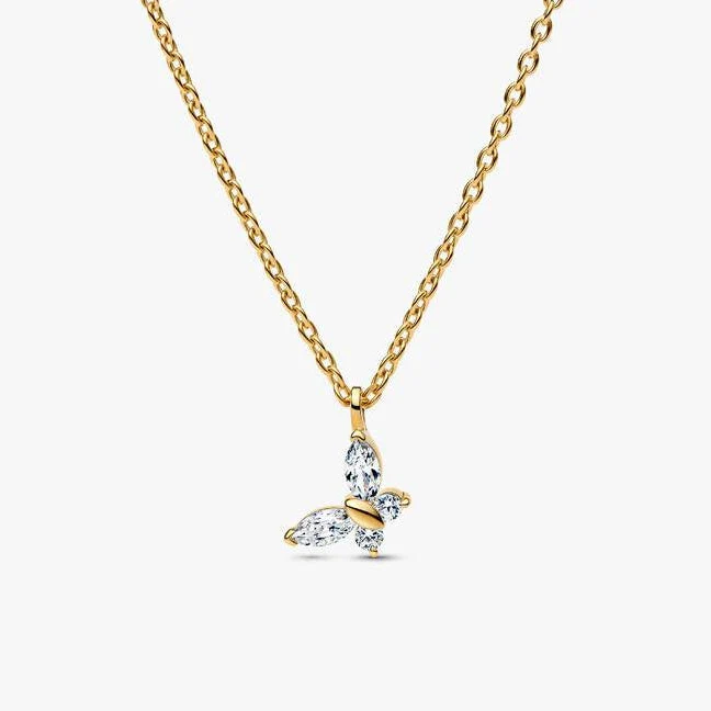 [99303] Butterfly Pendant Necklace Shine